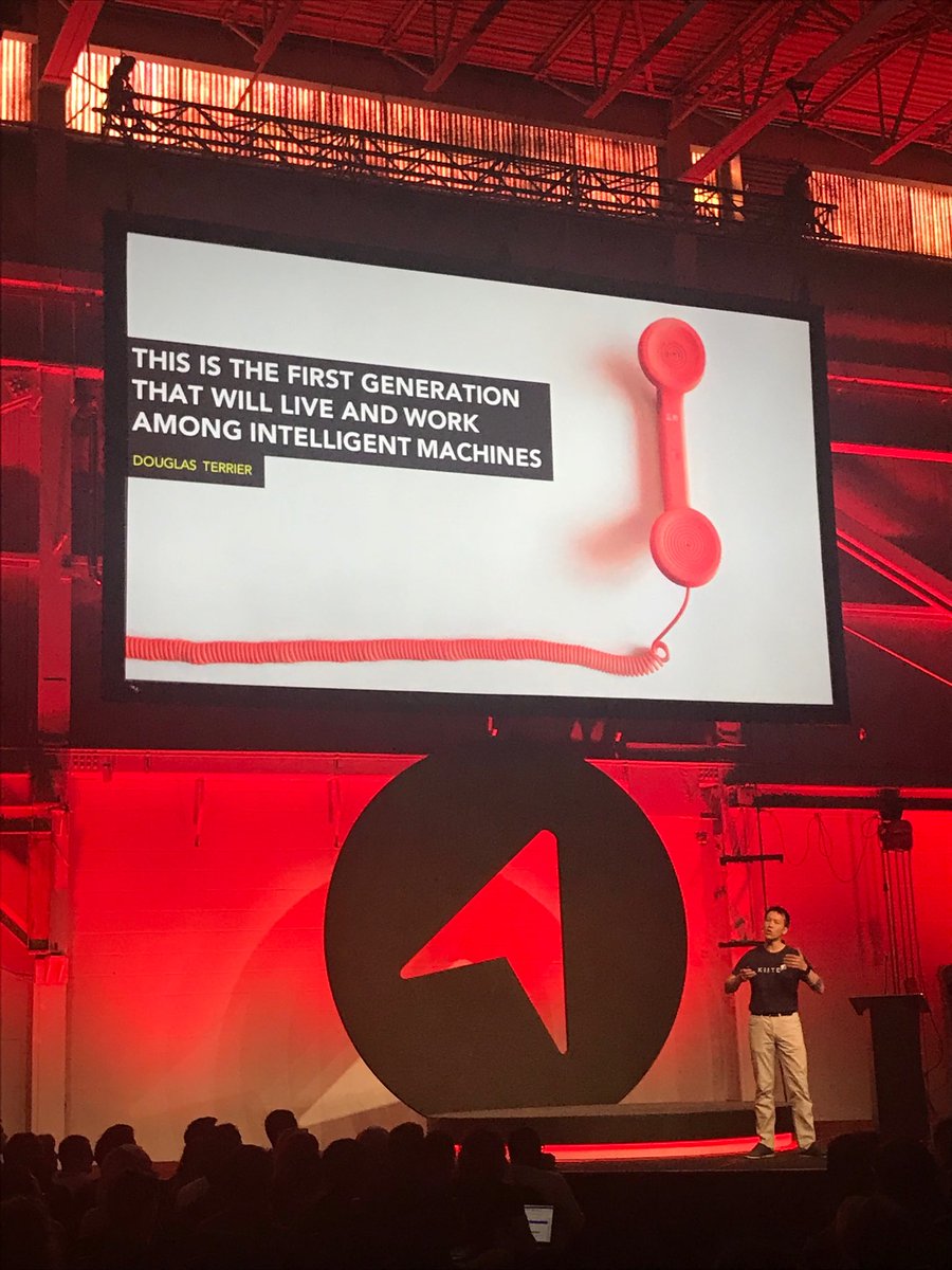 WaterlooENG's tweet photo. “This is the first generation that will live and work among intelligent robots” -Joseph Fung @kiiteHQ #TrueNorth18 @UWaterloo #UWaterlooAI https://t.co/yrPP1dXMho