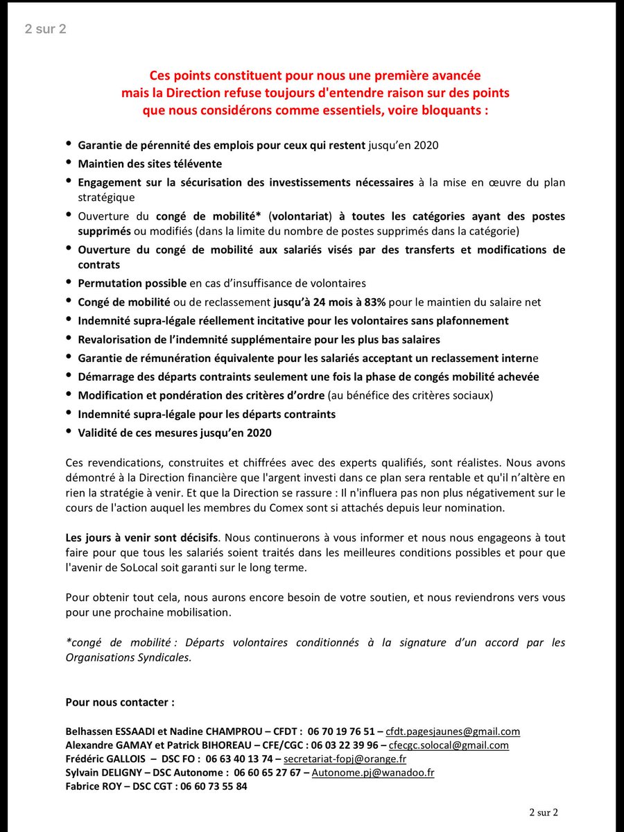 SalariesSoLocal's tweet photo. Des avancées sont à signaler mais l'Intersyndicale de #PagesJaunes reste très vigilante ! Les prochaines réunions de négociation seront cruciales.

Notre objectif : que TOUS les salariés soient traités dans les meilleurs conditions possibles ! Nous ne lâchons rien ! #SoLocal #PSE https://t.co/YtjxXhcqhd