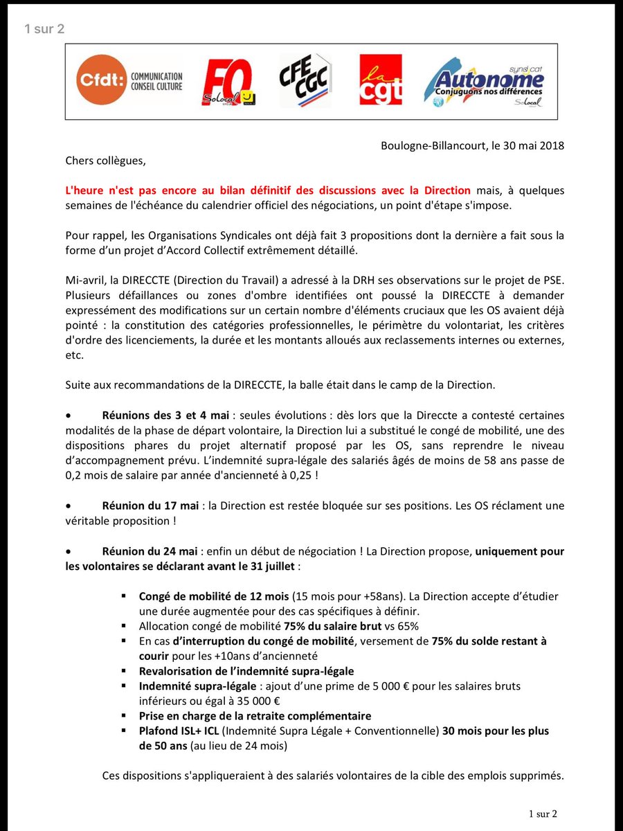 SalariesSoLocal's tweet photo. Des avancées sont à signaler mais l'Intersyndicale de #PagesJaunes reste très vigilante ! Les prochaines réunions de négociation seront cruciales.

Notre objectif : que TOUS les salariés soient traités dans les meilleurs conditions possibles ! Nous ne lâchons rien ! #SoLocal #PSE https://t.co/YtjxXhcqhd