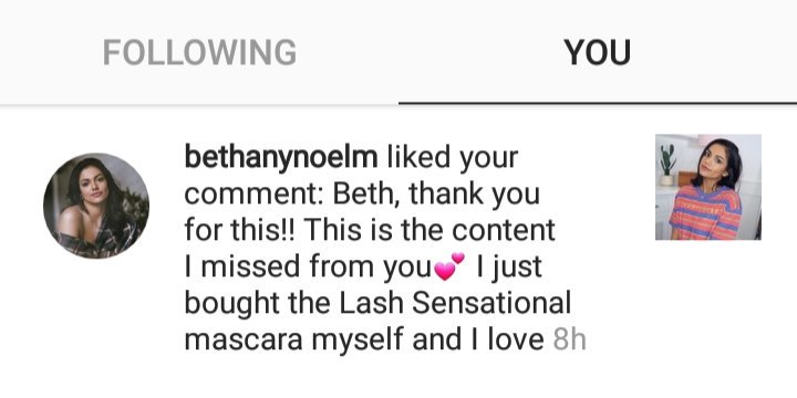 theJasmineGrace's tweet photo. When @BethanyMota likes your comment >> #fangirling #goodmorning #motavator https://t.co/qFA5tmMlWT