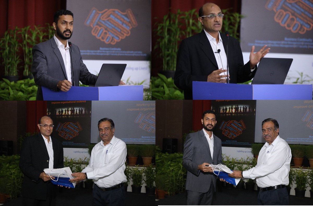 As part of the #BusinessContinuity Awareness Week (BCAW 2018), BCI Mumbai forum committee members Mr. Prashant Mehta and I jointly delivered a presentation on "Working together to improve organizational resilience" at the Tata Power office on 14th May, 2018.