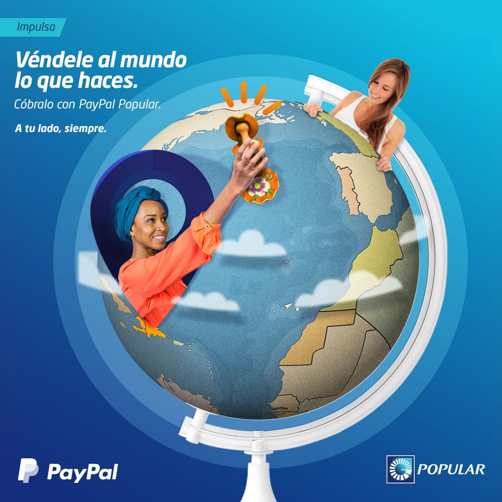 Popularenlinea's tweet photo. Comparte con el mundo tu talento vendiendo por internet y cobrando a través de #PayPalPopular. Para más información ingresa a https://t.co/2tQTejvUfo https://t.co/BbPHsBg2Vs
