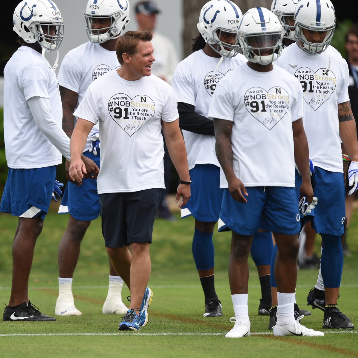 Colts's tweet photo. All proceeds from the shirts will go to Jason Seaman and Ella Whistler, who were injured in the Noblesville West Middle School shooting on May 25th.

Please consider donating to the Noblesville Schools Education Foundation here: https://t.co/JuOin9mo8M https://t.co/baic0yZ1fb