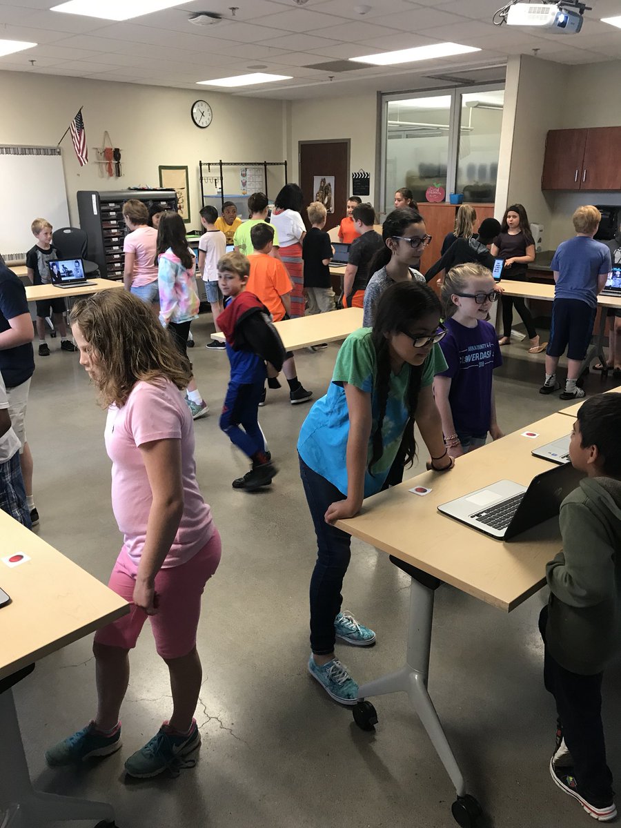MrsGasparLESA's tweet photo. Wax museum time. Fifth graders watching the fourth grade wax museum presentations. They all did famous actors and actresses. #LincolnLionsPride https://t.co/Hrjv4eiUOh