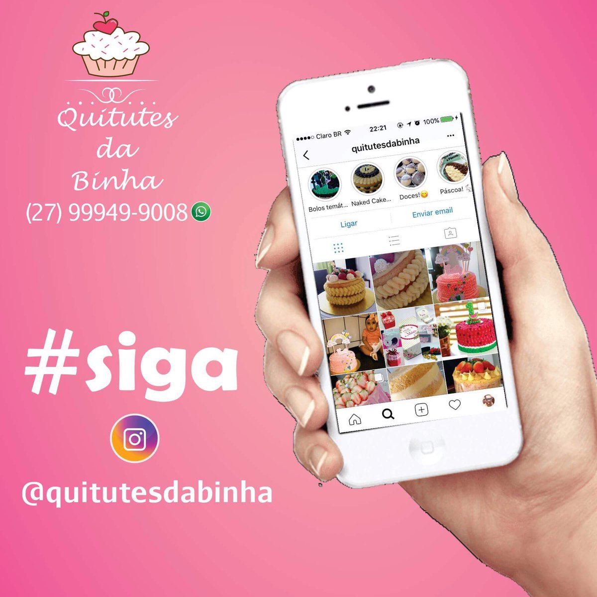 CGgdesigner's tweet photo. Mais um novo cliente. Faça o seu Marketing digital conosco, e seja sempre lembrado pelos seus clientes. #quitutesdabinha #quitutes #bolos #boloconfeitado #marketingdigital #vitoriaes #vilavelhaes #serraes https://t.co/Dd1FSUYvey