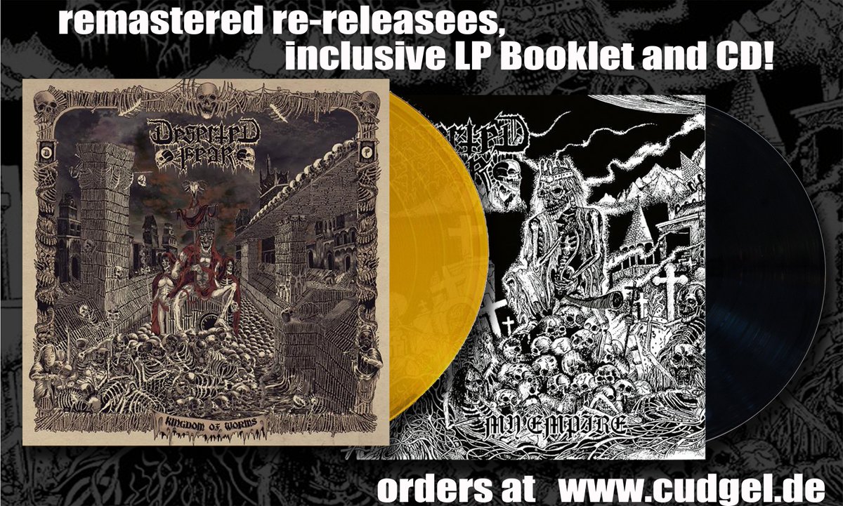 CUDGEL666's tweet photo. @DesertedFear Rereleases in stock at https://t.co/NLAnKUkdaG!
#Deathmetal #DesertedFear #ThuringiansFinest #Bratwurst https://t.co/h5Z4XkAyb7