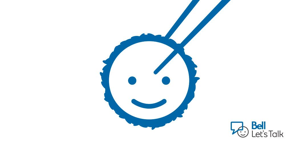 If you have time to eat 🍽, you have time to tweet! Join the nation-wide conversation tonight. #BellLetsTalk #Sushi