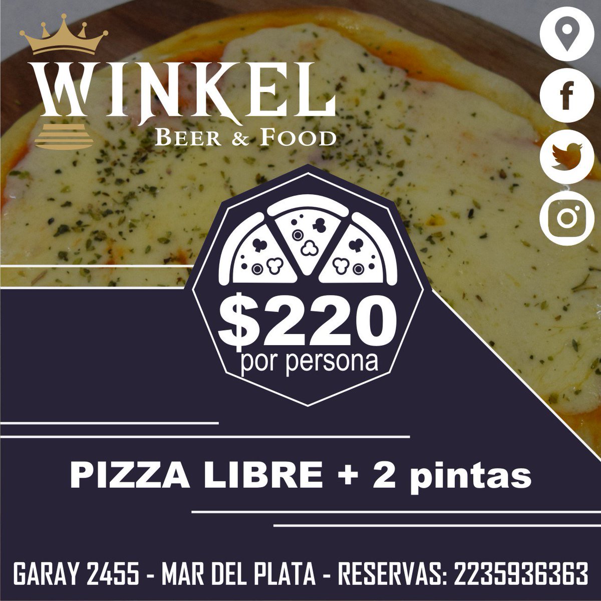 WinkelBeer's tweet photo. Si si, hoy pizza libre y 2 pintas, nada mas ni nada menos que $220 💣💣💣

👉 Te esperamos como siempre, con buena atención, buenas pizzas, buenas cervezas y buena música 🍻🍻
⌚ A partir de las 19hs
📍 Garay 2455

#KeepCalmAndDrinkBeer 🍻🍻 #WinkelBeer #WinkelFood https://t.co/Z3FK6rNo7m