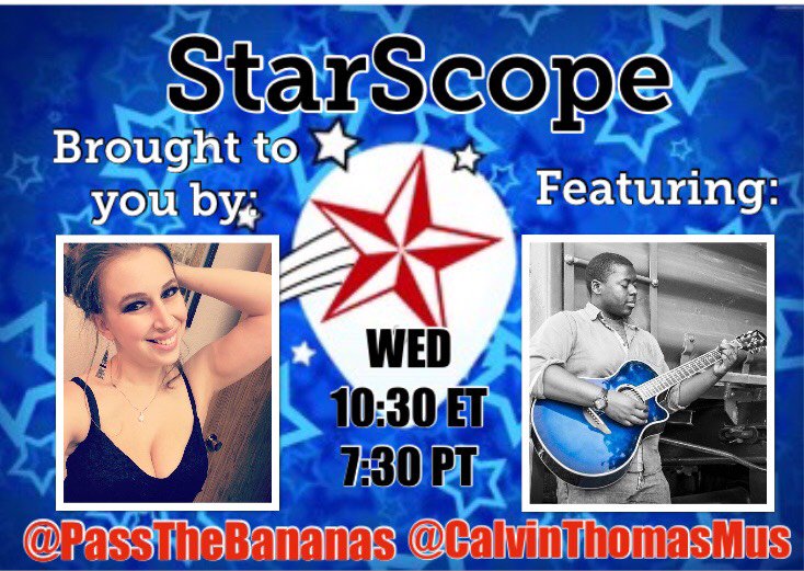 Lampi_NRW's tweet photo. After a busy Day,it's time to calm down and spend the evening with the🌟STARSCOPE🌟and a well known Artist from Periscope.Many of you already know him.Welcome to Calvin @calvinthomasmus 
and our lovely Hostess Kerri @passthebananas. Join us at 7.30PM PST/10.30PM EST and have Fun. https://t.co/WoZYOwZG2f