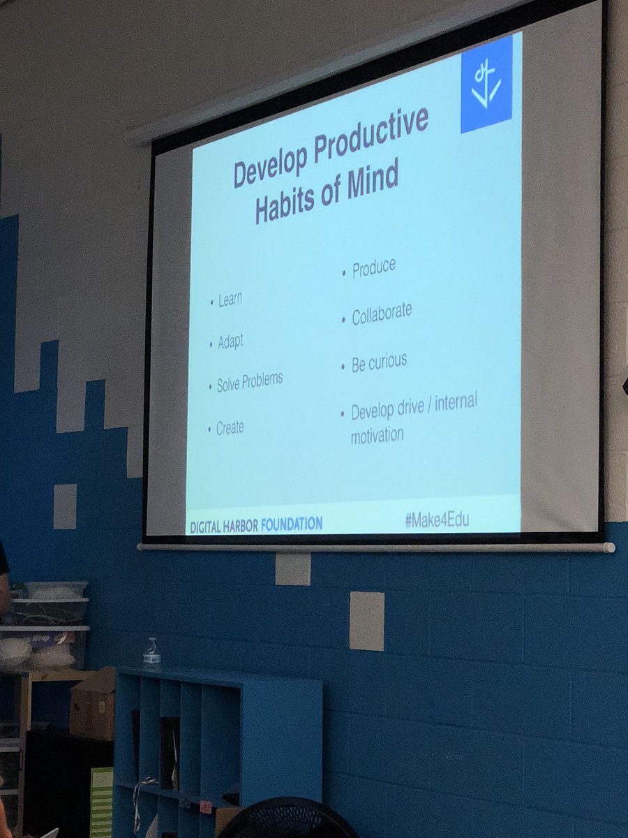 LSmileyMoseley's tweet photo. Learning how MAKING=(creating a)Thing+ Learning (experience) +Story (of how you created) SELF EXPLORATION & OWNERSHIP #Make4Edu @BCPSLMP https://t.co/m5Lmsnpelf