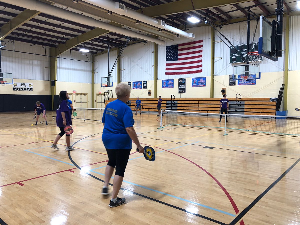 MonroeTownHS's tweet photo. Pickle Ball Championships at the Senior vs Senior Event! https://t.co/bn1lhKF3Vp