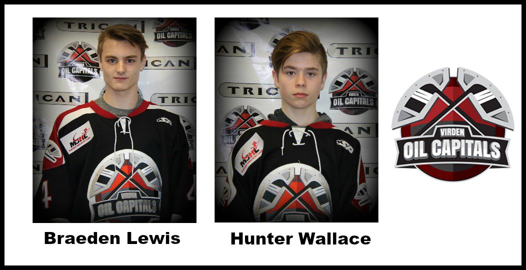 OilCapsHockey's tweet photo. Virden’s Braeden Lewis and Oak Lake’s Hunter Wallace are this year’s auto-protected players for the Oil Caps in lead up to the 2018 Manitoba Junior Hockey League Bantam Draft.

For more, click here --> https://t.co/ethcsFCJTz https://t.co/euJofW0DLh