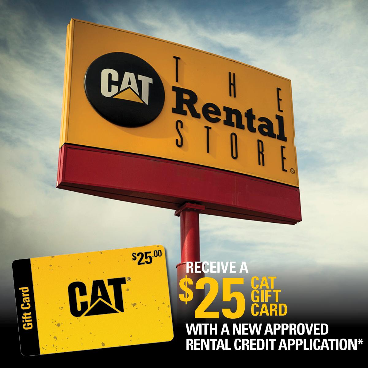 Only a few more weeks to claim your $25 Cat Gift Card* when open an approved rental credit application the Carolina Cat Rental Store. bit.ly/2H4ARxH #CatRental #WeBuildNC