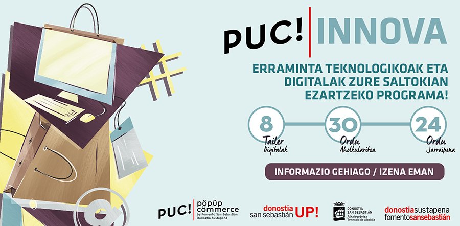snsebastianshop's tweet photo. Ekainak 1an #PucInnova programa informazio tailerra. Hiriko 5 merkatariri eskainitako aholkularitza, laguntza eta tutorizazio digitalaren programa da Donostiako Sustapena @FomentoSS Informazio gehiago: https://t.co/n6LbCxqwV9 #digitalberriak https://t.co/1Ie12bTJ6a