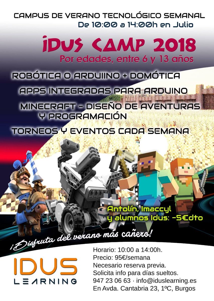 IDUS_Learning's tweet photo. El mes de Julio está para pasarlo bien en un campus sin igual!!!! 
TÚ DECIDES!!!!!!!!!!!!! EL DIA 02/07 COMENZAMOS
Desde las 09:00h hasta las 14:00h https://t.co/Y7u3Y4bfMe