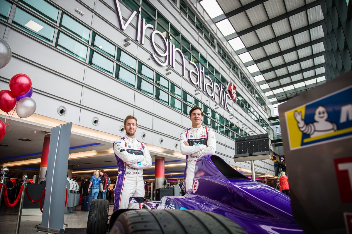 Virgin's tweet photo. Jetting off this week?
Take a photo with @DSVirginRacing 's car at @HeathrowAirport and you could be in with a chance of winning a trip to @FIAFormulaE's #NewYorkEPrix with the team and @VirginAtlantic.
Find out all the #DSVRSuperfan comp details here: https://t.co/KO5FPDYSGQ https://t.co/l3JHKcwuV6