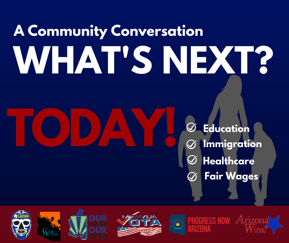 LUCHA_AZ's tweet photo. 2018 will be a HISTORIC year in AZ. Want to be part of it? Join the townhalls TONIGHT! 🗣️📢🙌🏽🙌🏾🙌🏿 
PHX👉🏾https://t.co/4HRfTSUF2b
TUC👉🏾https://t.co/BM9P0Hnmgq
@LUCHA_AZ, @case_az, @MiFamiliaVota, @AzC4C, &amp; @ProgressNowAZ https://t.co/pjmNWnx0ll