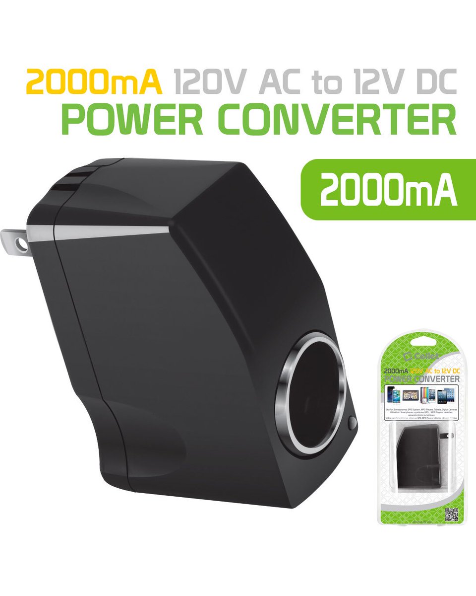 Go_Cellet's tweet image. 2 Amp AC to DC car cigarette lighter power converter.  #cellphoneaccessories #poweradapter #travelessential