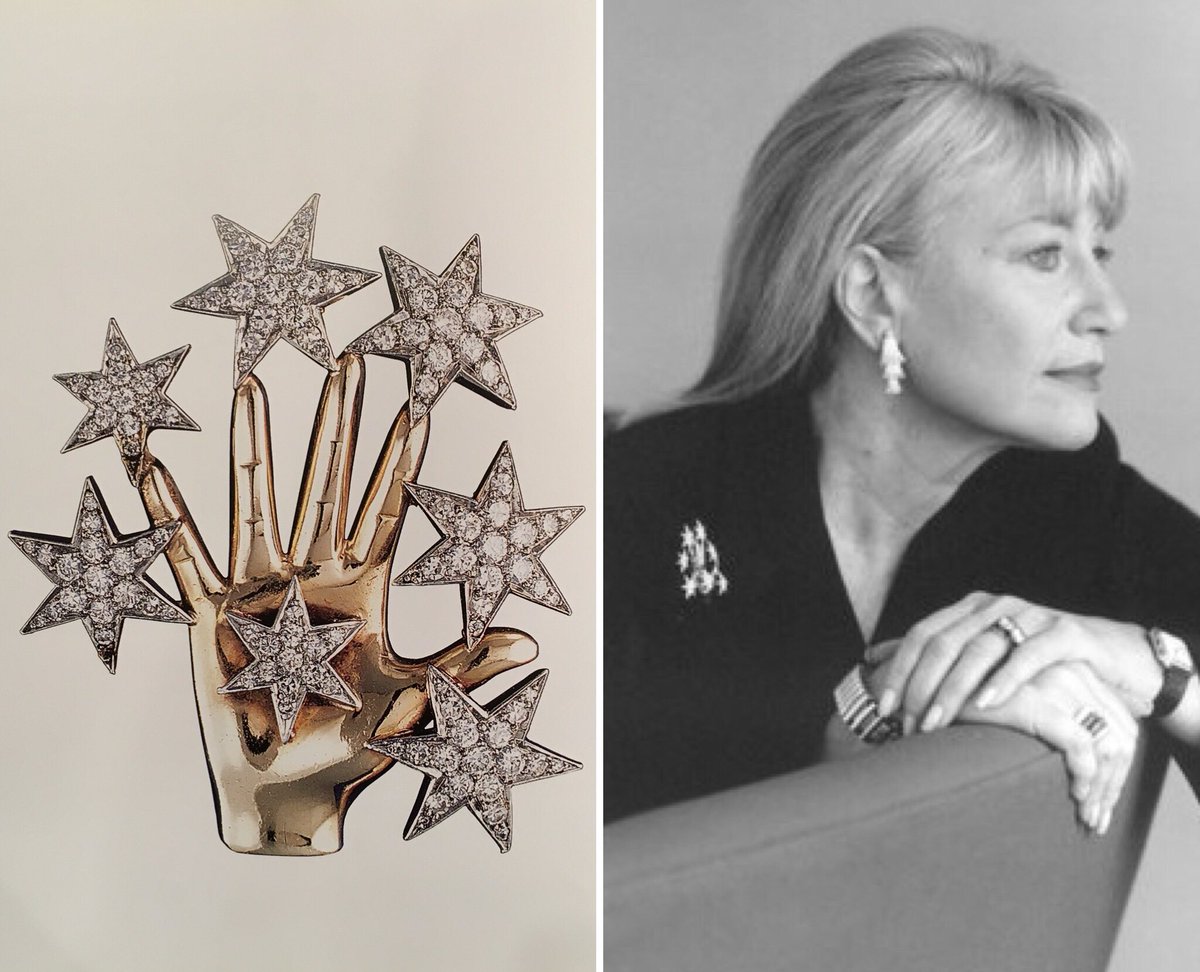 One of Camilla’s favorite pieces, the #Flato Hand of God brooch. She wore one in this photo, taken in 1996. Thinking of her today and her impeccable taste. #cdbltd #jewelry