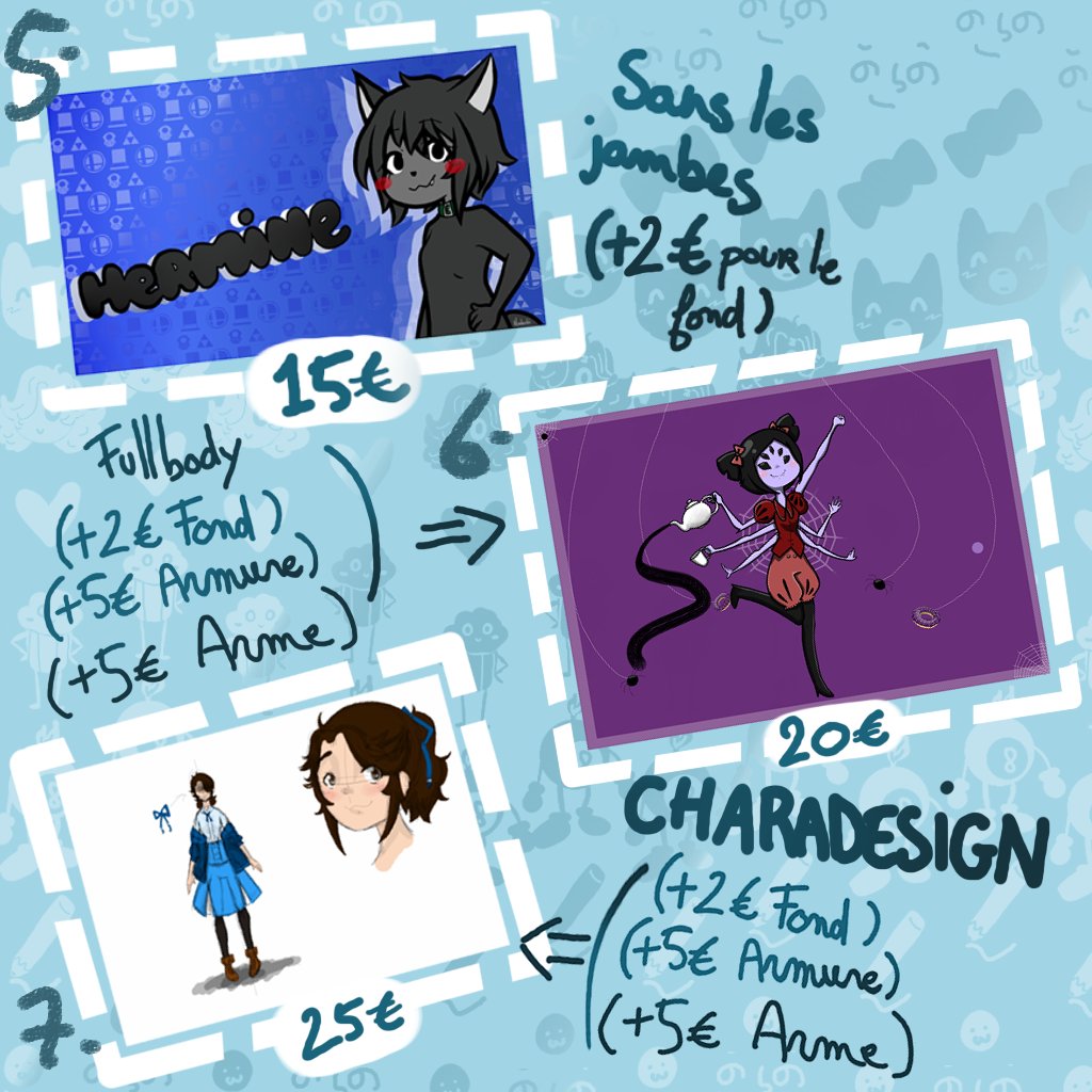nadechat's tweet image. Je relance mes #commissions! Venez me voir en PV si vous voulez passer commandes! Bon, les dessins datent un peu mais bon, hein! Je mettrais à jour plus tard!

RT et partages appréciés !