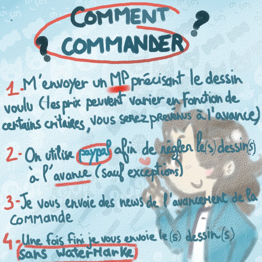 nadechat's tweet image. Je relance mes #commissions! Venez me voir en PV si vous voulez passer commandes! Bon, les dessins datent un peu mais bon, hein! Je mettrais à jour plus tard!

RT et partages appréciés !