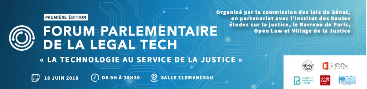 Senat's tweet photo. ⚖ À l’initiative de son président @BasPhilippe, la #ComLoisSénat organise le premier forum #parlementaire de la #legaltech, sur le thème de la #technologie au service de la justice

Le communiqué de presse 👉https://t.co/cGWxHnvD6a 
Plus d’informations ➡ https://t.co/5lcRngWDTL https://t.co/BeOKfYIpvH