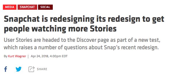 jensmith7's tweet photo. Ever since @Snapchat's horrible redesign, many #hesm pros are considering dropping the platform to focus on @instagram stories. But wait... is #Snpchat actually listening? 🤔 https://t.co/2jvCcMxazM https://t.co/PhR7bH2ygY
