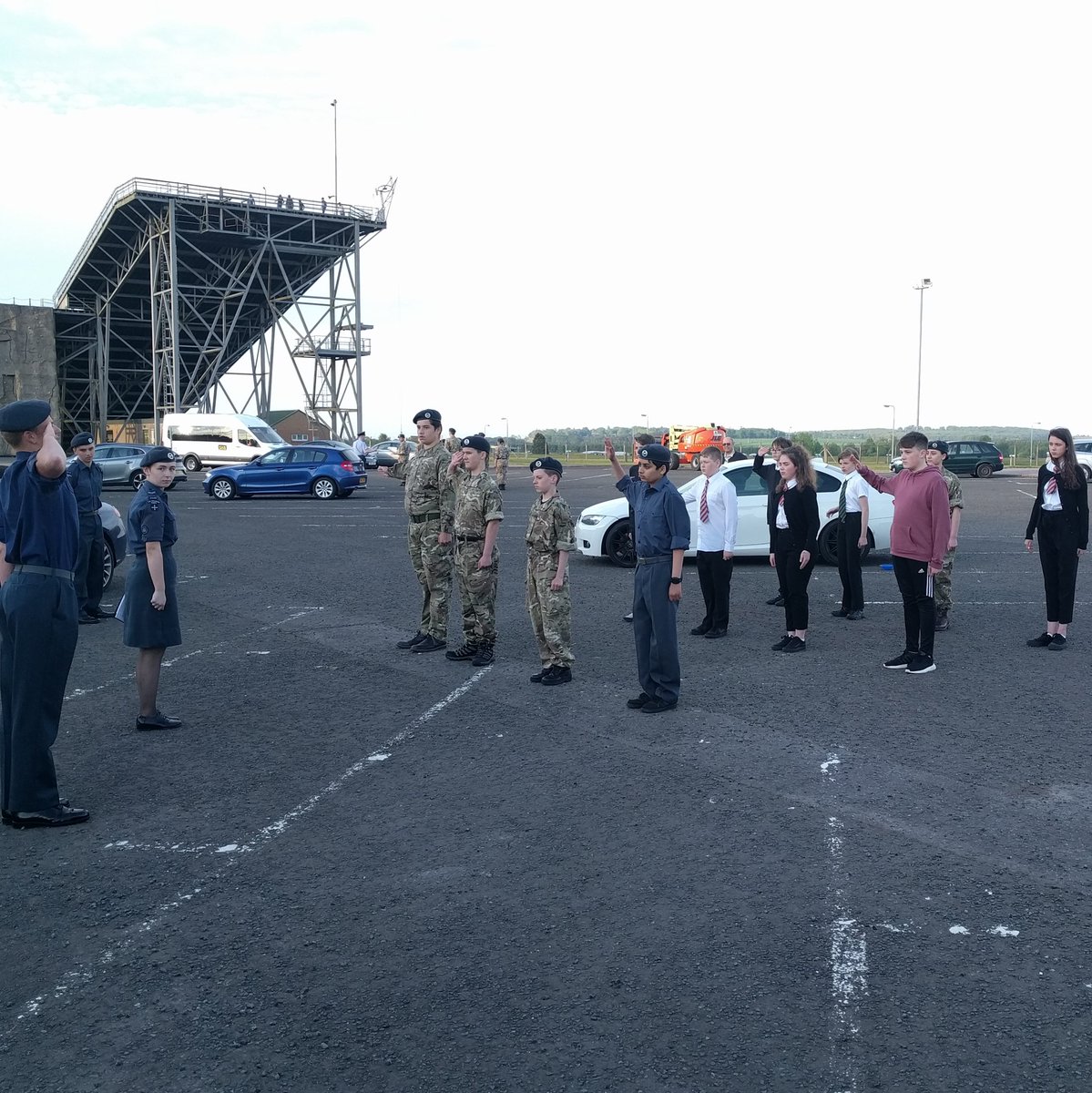 Last night saw us join up with our neighbours at 2422 (Arbroath) to practice some drill for the upcoming Wing Field Day. As we have a lot of new cadets it was an ideal opportunity for them to learn from more experienced cadets. The weather stayed nice for us too.