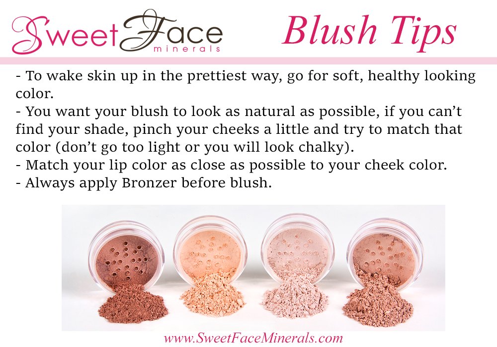SweetFaceMakeup's tweet photo. Here are some Blush Tips for you, visit our website to see all of our Blush Shades: https://t.co/C4WxrLF7nf
#mineralmakeup #sweetfaceminerals #makeup #mineralblush #blushtips #makeuptips #Blush #allnatural #organic https://t.co/R6yTuY99Sy