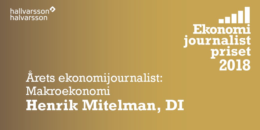 Ekonomijpriset's tweet photo. Årets ekonomijournalist i kategorin Makroekonomi är @mitelman på @dagensindustri #NFCS2018 https://t.co/EtR9iwivP9