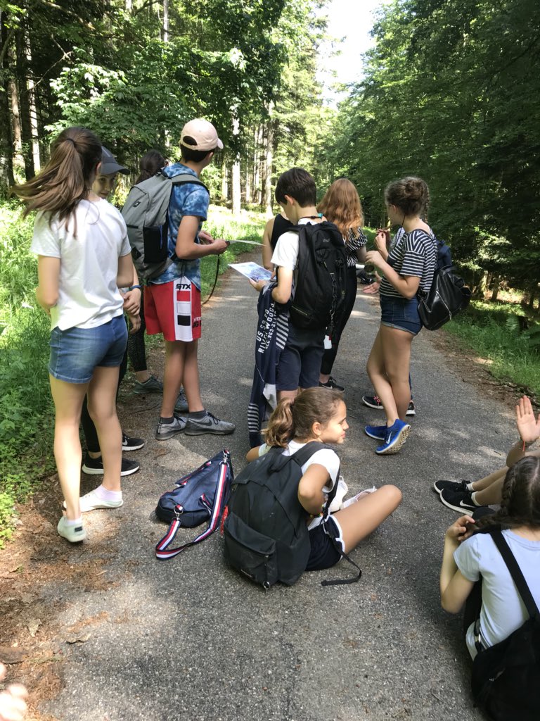 mckkel's tweet photo. Navigating the city ✔️ navigating the trail ✔️proud of these hikers! @ISB_MS  #mslearns #getoutside #techfreefun #Alsace2018 https://t.co/lQl6Nk2AP1