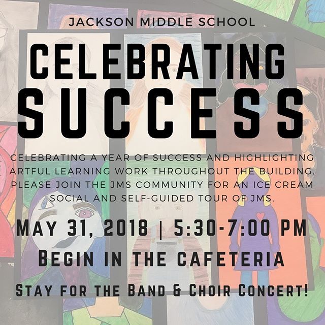 jmspps's tweet photo. Celebrate a year of success at JMS. All are welcome! Your self guided tour of JMS and Artful Learning ends with a ice cream sundae in the cafeteria! Students must be accompanied by parents. #jmspps #celebrate #success https://t.co/liHjtaBQkw https://t.co/3WUUjNwFeR