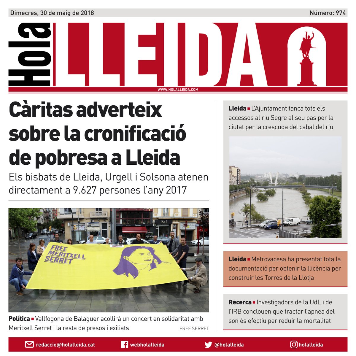 holalleida's tweet photo. Bona nit! Us deixem la portada d'avui dimecres amb tots els continguts al web https://t.co/oWwgNNwDrN #Lleida #EnPortada https://t.co/gNnKje3AWd
