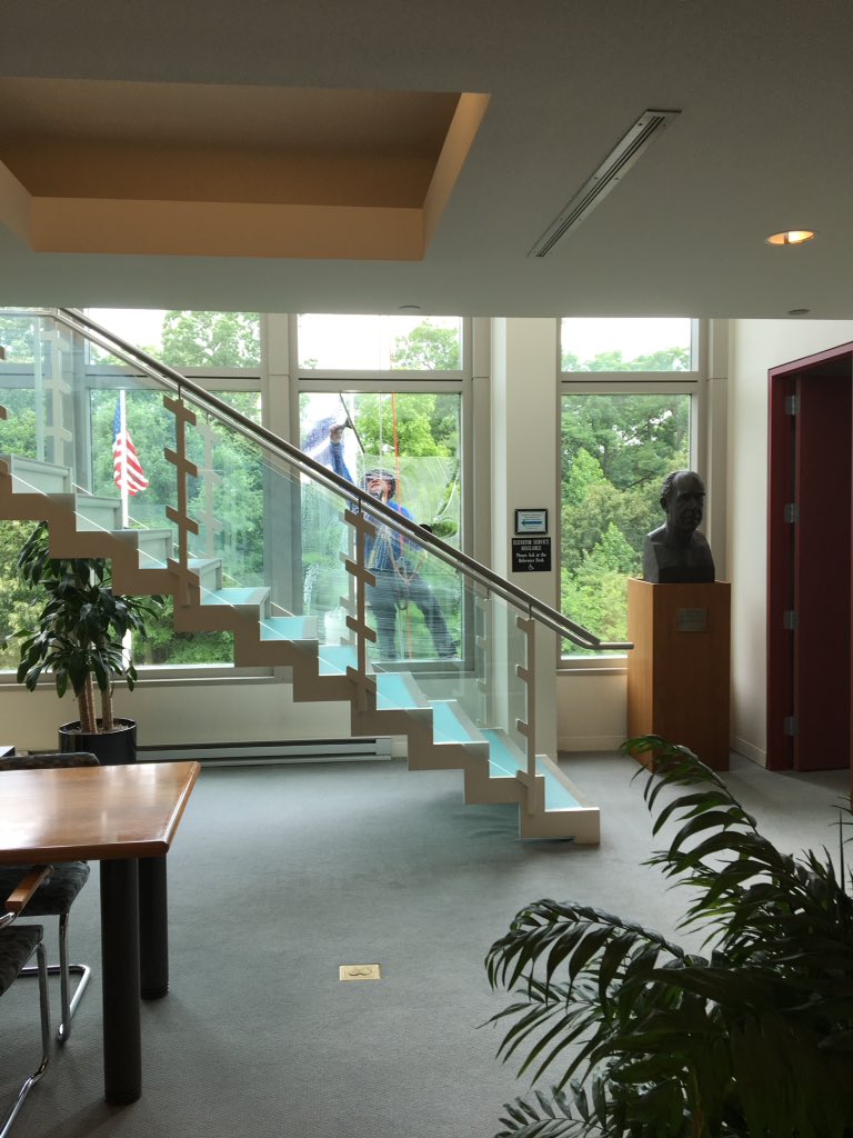 AIP_Library's tweet photo. The library is getting some TLC today. #libraryrefresh #windowwashing #librarylife https://t.co/PfYU6U6GB4