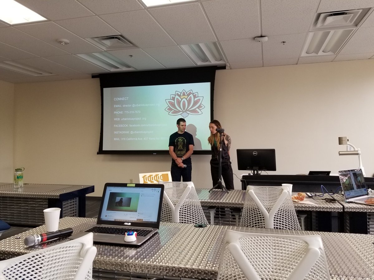 EllenRaynor's tweet image. Very powerful presentation by urbanlotusproject.org about trauma informed yoga at @1MillionCupsRNO.