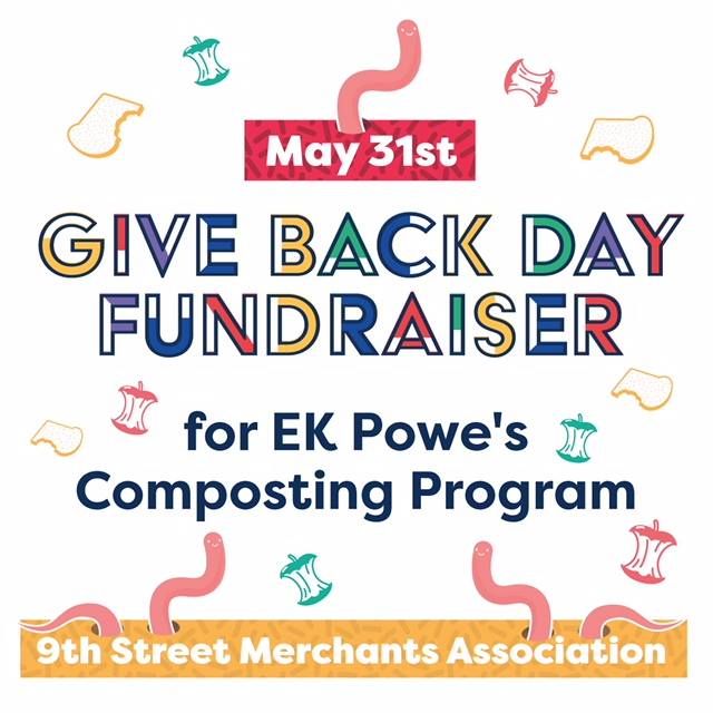 9thStreetDurham's tweet photo. Shop local &amp; support EK Powe Elementary School on Thursday, May 31st! Participating businesses will be donating 10% of sales or making a flat donation to EK Powe to help pay for their composting program for the 2018-2019 school year! #compostnow #Discover9thstreet #ekpowe https://t.co/aIPJR4NWhB