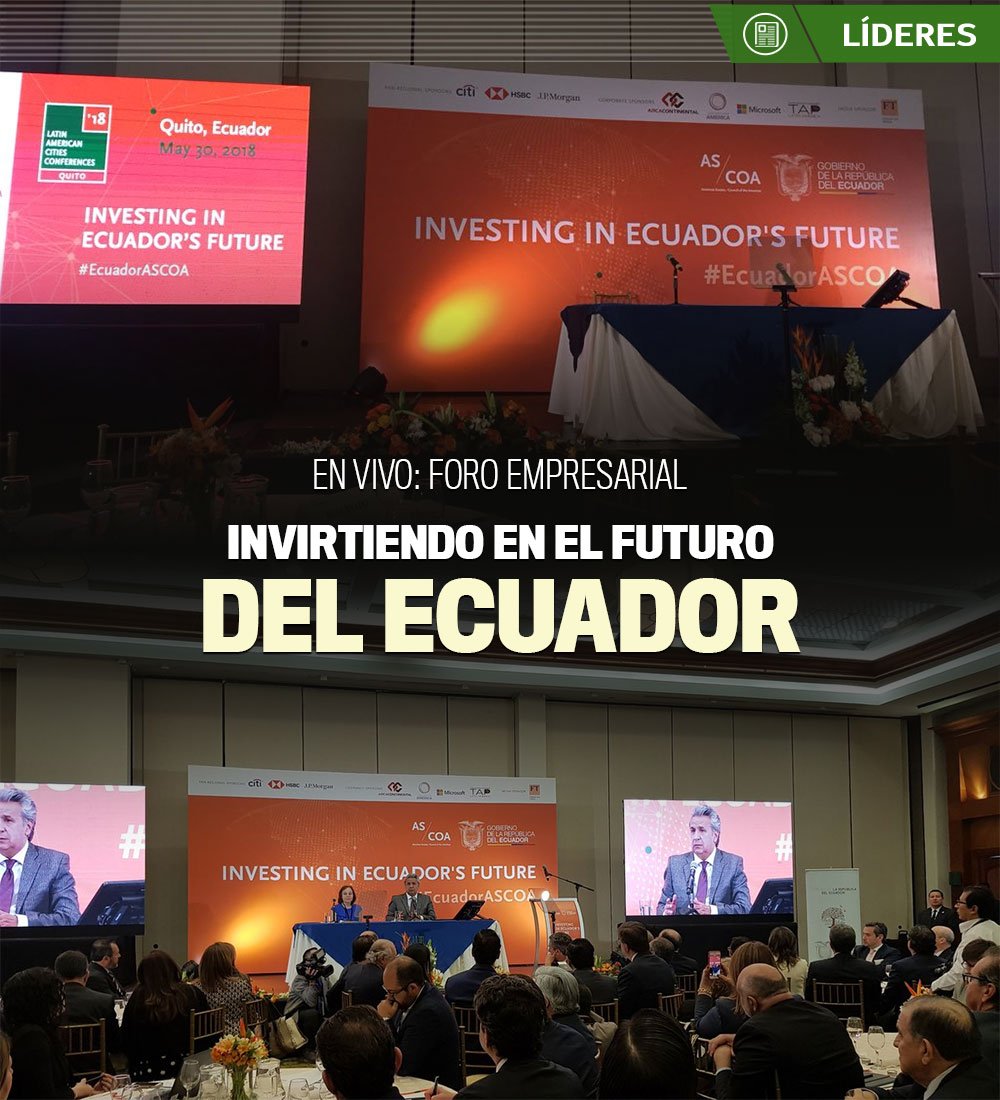 RevistaLideres's tweet photo. #ENVIVO | Las oportunidades de inversión en Ecuador se debaten en el encuentro Invirtiendo en el futuro del Ecuador #EcuadorASCOA » https://t.co/TrvGgm2vrn https://t.co/tGXsb0esTH