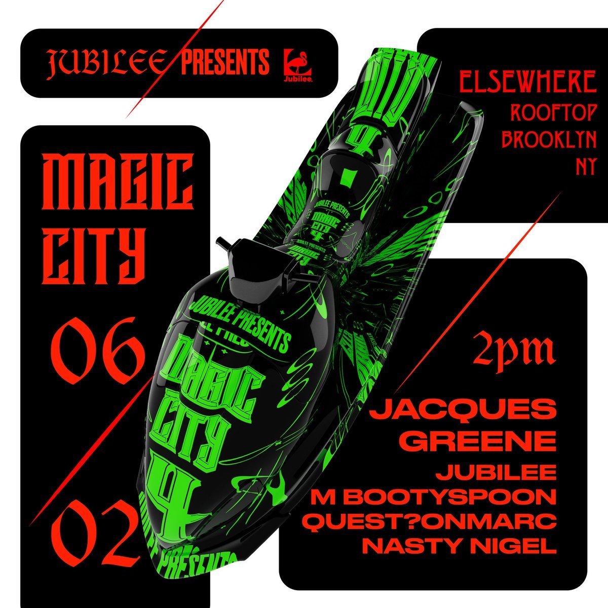 SecretGuestNYC's tweet photo. SAT on the brand new Elsewhere Rooftop: @JubileeDJ Presents Magic City w/ @jacquesgreene, @NIGELNASTY, @questionmarc_dj, @mbootyspoon! 
RSVP for guest list at https://t.co/IpdMDJLPWc https://t.co/9PEi0la3ue