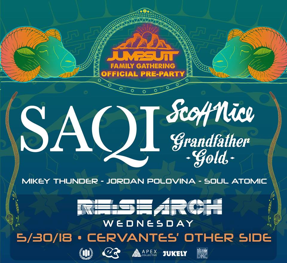 CervantesDenver's tweet photo. TONIGHT!
@ECpresents #ReSearchWednesdays ft @saQiMusic w/ #ScottNice, #GrandfatherGold, @mikeythunder101, @JordanPolovina & #SoulAtomic - @jumpsuitrecords Showcase.
Tickets: https://t.co/aH18r7rclD
Supported by #TheMileHighSoundMovement, @PartyGuruDenver & @DunbarKandT https://t.co/hqUvjYaAob