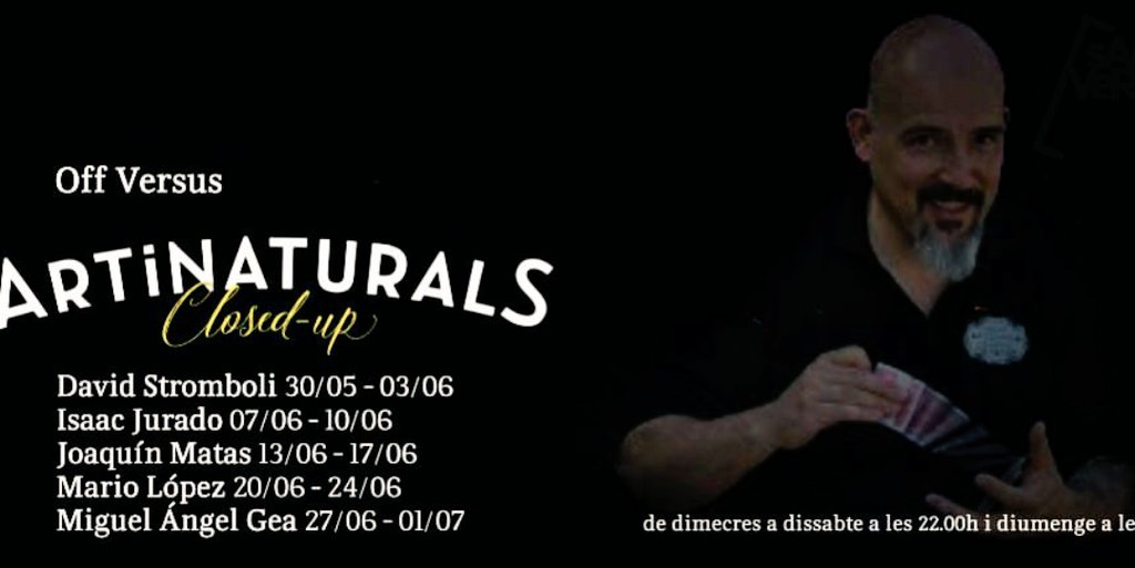 salaversus_gl's tweet photo. I avui a les 22h estrenem #offversus amb el cicle #Artinaturals q inaugura el mag #DavidStromboli amb màgia closed-up! Entrades al web!✨🎩🃏 https://t.co/5yVv6XXqyn