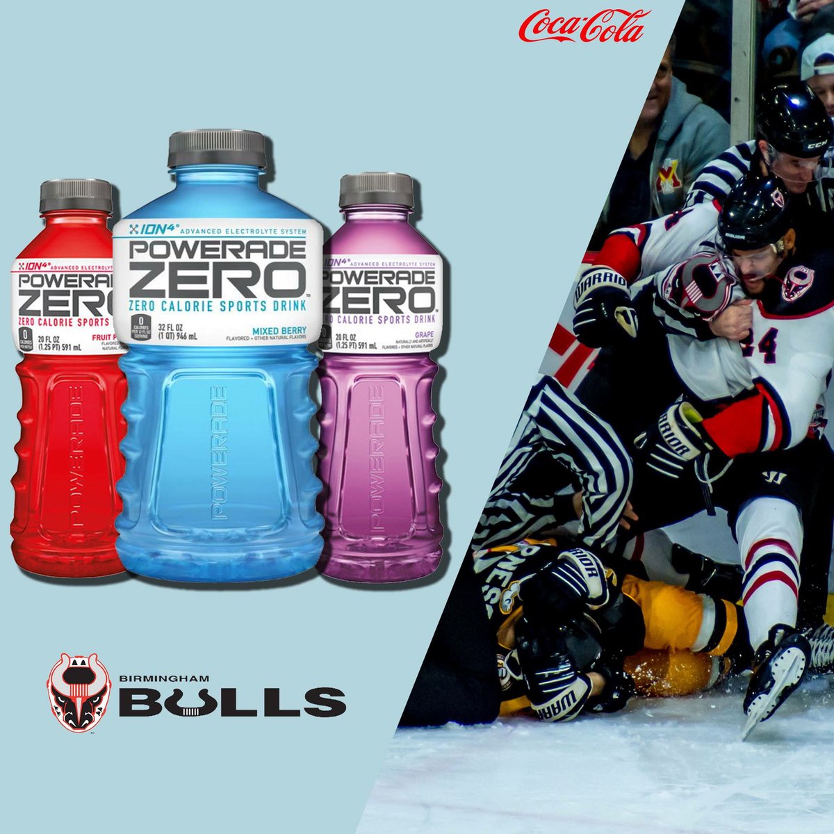 TheBhamBulls's tweet photo. The Birmingham Bulls would like to welcome back as a Premier Sponsor, Powerade/Coca-cola
Thank you for your partnership!
Another season of the POWERADE POWER PLAY! https://t.co/AMlZCV3q53