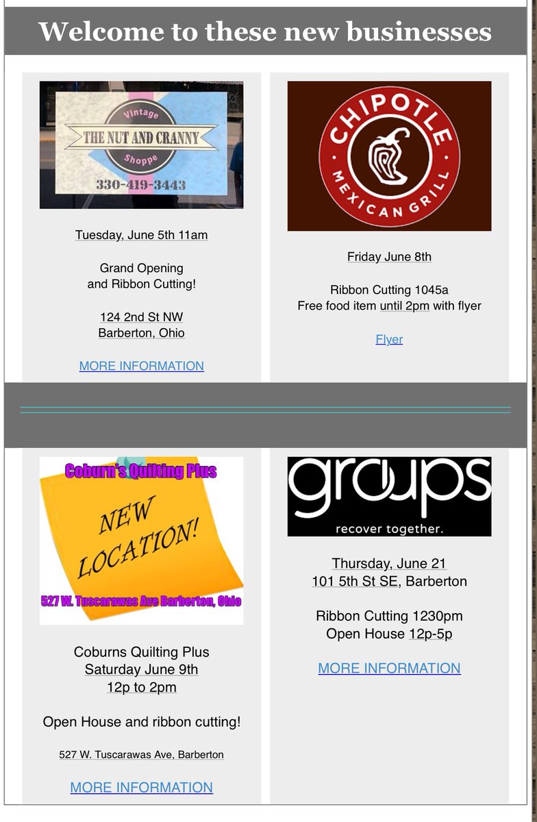 cityofbarberton's tweet photo. New businesses in town! #BarbertonProud https://t.co/rlnaWtEuj6