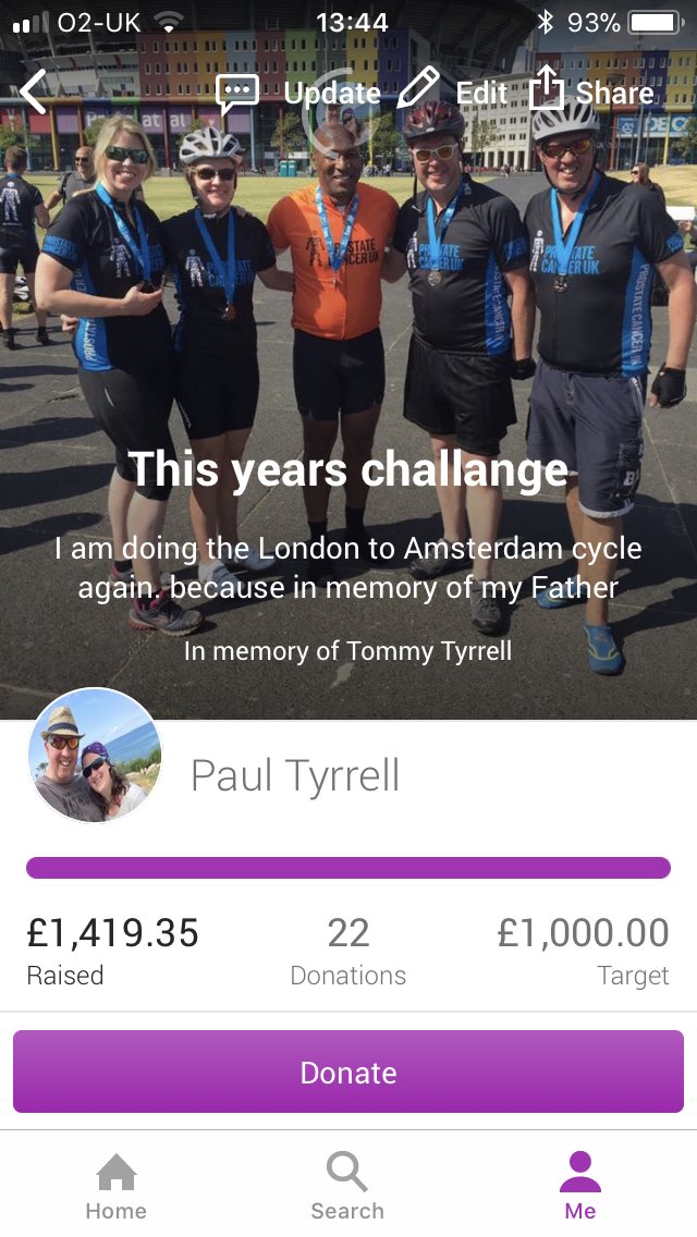 behindthebussto's tweet photo. Have to say a massive thanks to everyone who has helped me smash my target this year. Looks like a wet 2 days at the minute but for a great cause 
Thanks again guys much love #ntfc #TeamCobblers #dadsmemory @_Buchs https://t.co/REcE9tTtwI