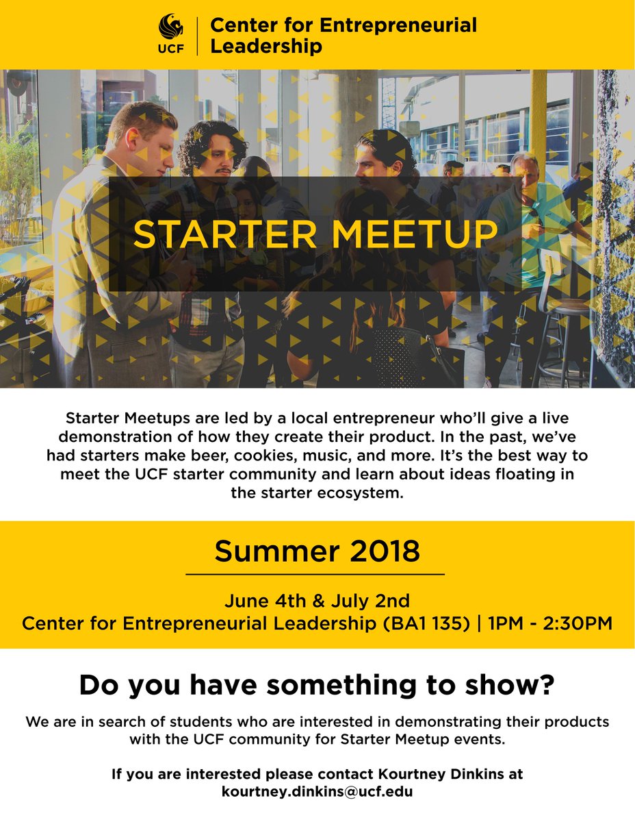 LaunchPad_UCF's tweet photo. First Starter Meetup of the summer is coming up on June 4th! Make sure to sign up at the link below.

Sign up: https://t.co/rSMh0dKMXt https://t.co/geovX4mqWg