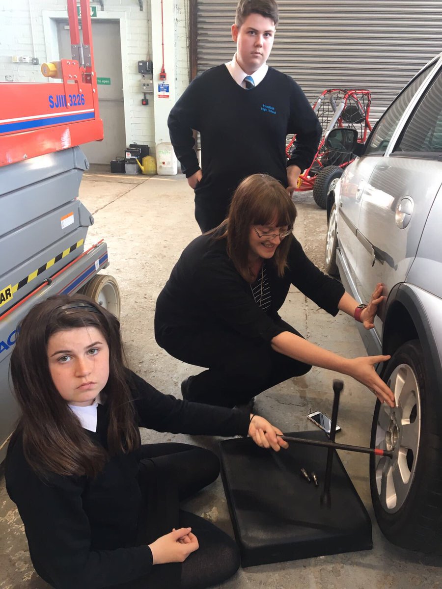 mhs_asn's tweet photo. Even Miss Cooper learnt a new life skill today!ππ»ππ #changingatyre #skillsforlife @MonifiethHigh https://t.co/SV2rF8zziZ