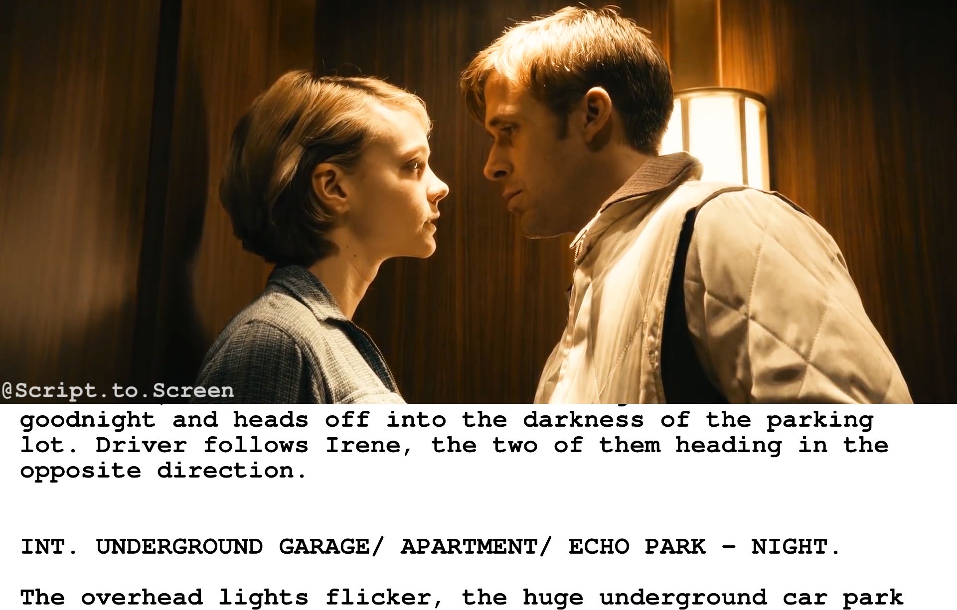Screenplayed on Twitter "Drive (2011) Elevator Scene • Directed by