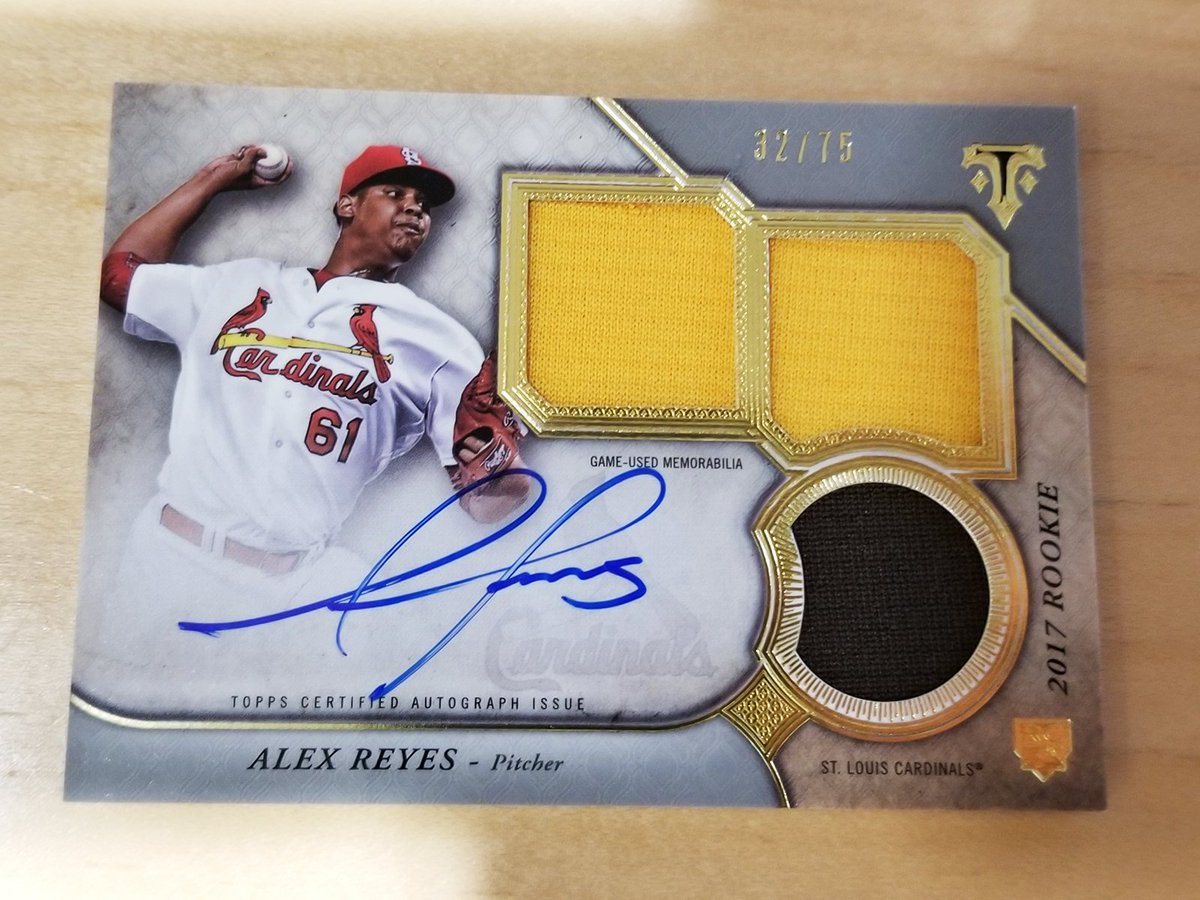 MLB's tweet image. .@AlexReyes_67 is BACK on the mound. 
   
We have 4 autographed rookie #MLBCards to give out. RT for a chance to win.