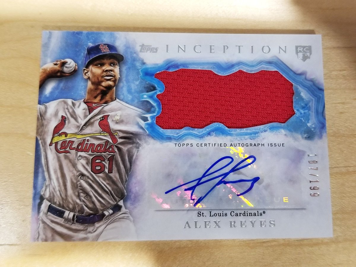 MLB's tweet image. .@AlexReyes_67 is BACK on the mound. 
   
We have 4 autographed rookie #MLBCards to give out. RT for a chance to win.