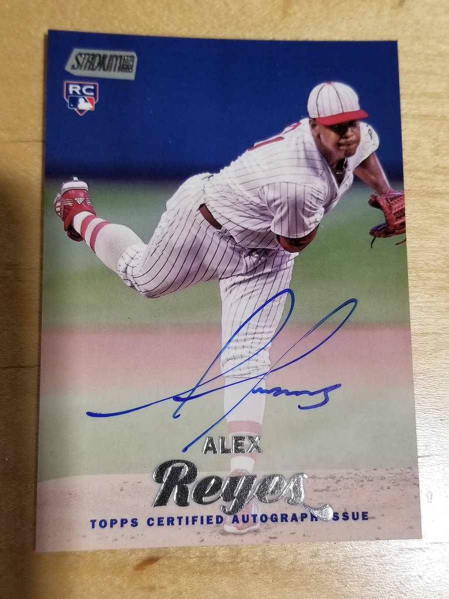 MLB's tweet image. .@AlexReyes_67 is BACK on the mound. 
   
We have 4 autographed rookie #MLBCards to give out. RT for a chance to win.
