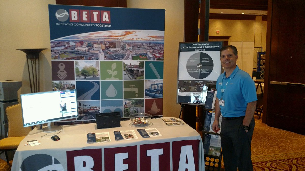 BETAGroupInc's tweet photo. At the #OceanState #Construction and Equipment show today in Warwick. Come talk to us about #ADA and #PavementManagement. #RIPWA https://t.co/MwUwqu1IHR